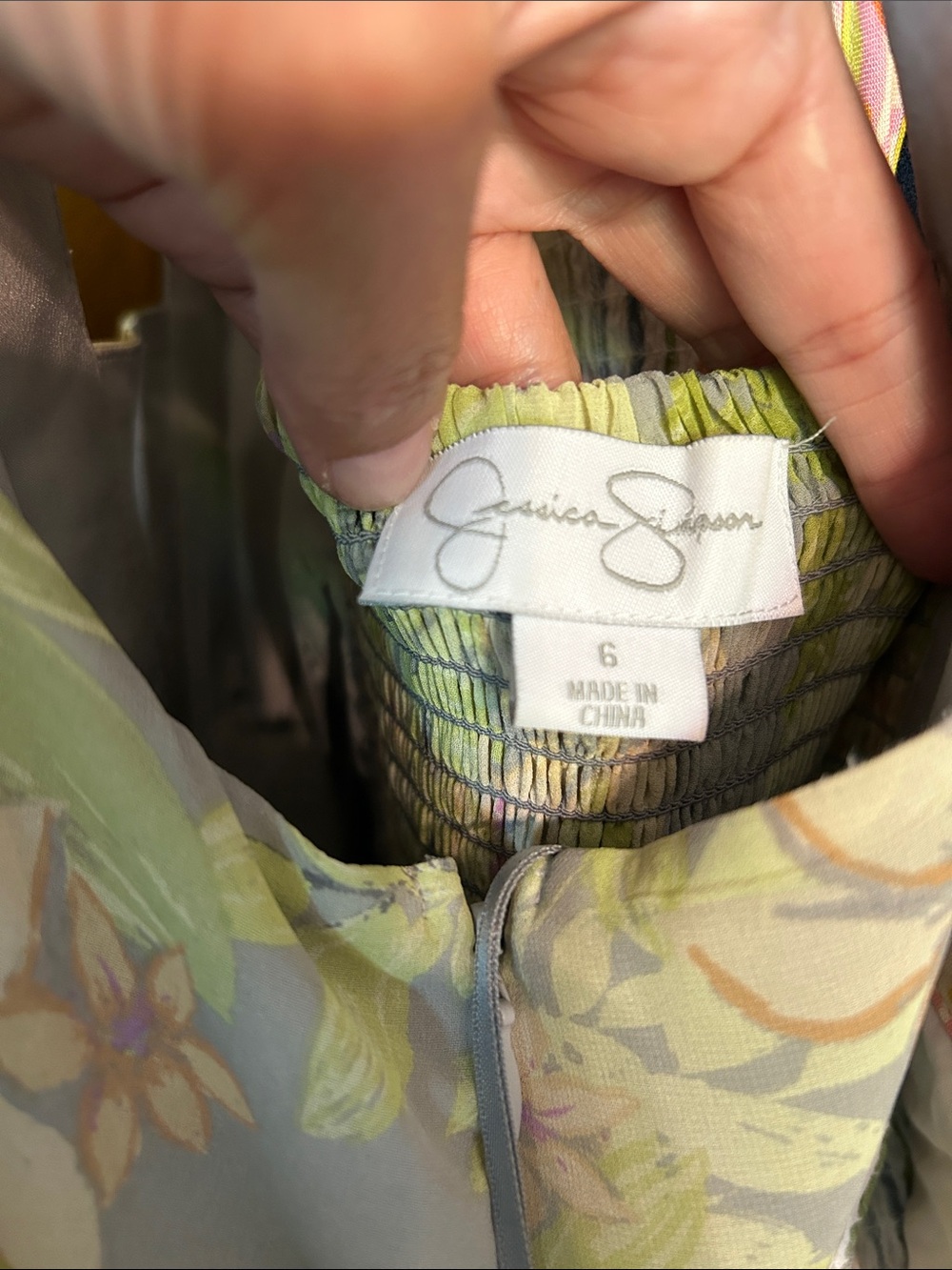 Jessica Simpson Light Green Floral Maxi Dress - Picture 4 of 6